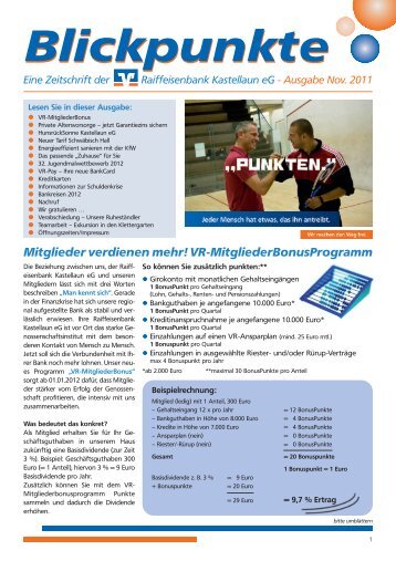 Blickpunkte Nov. 2011 - Raiffeisenbank Kastellaun eG