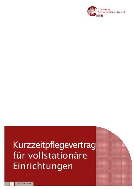 Kurzzeitpflegevertrag - Seniorenheime Krefeld