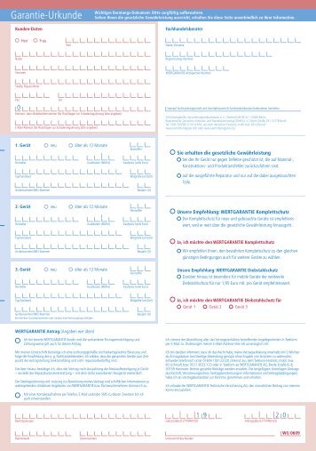 Antrag Wertgarantie