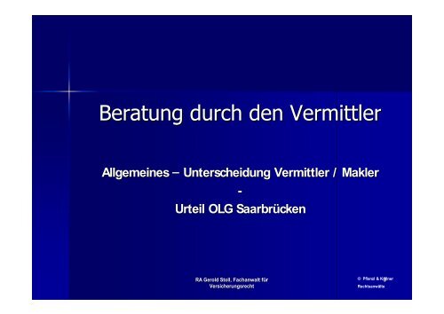 Gerold Stoll Fachanwalt für Versicherungsrecht - ISV-Treffpunkt