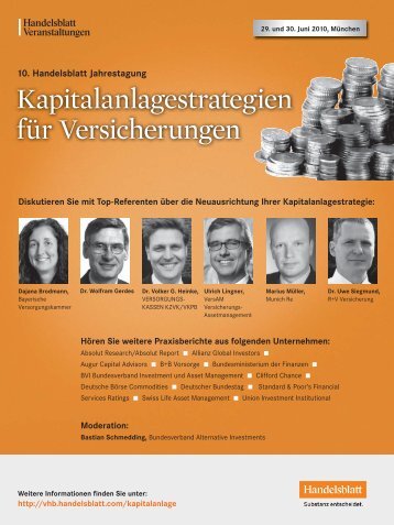 Kapitalanlagestrategien für Versicherungen - IIR Deutschland GmbH