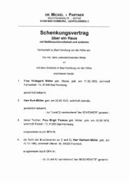 Schenkungsvertrag über ein Haus mit Nießbrauchsvorbehalt u.a.