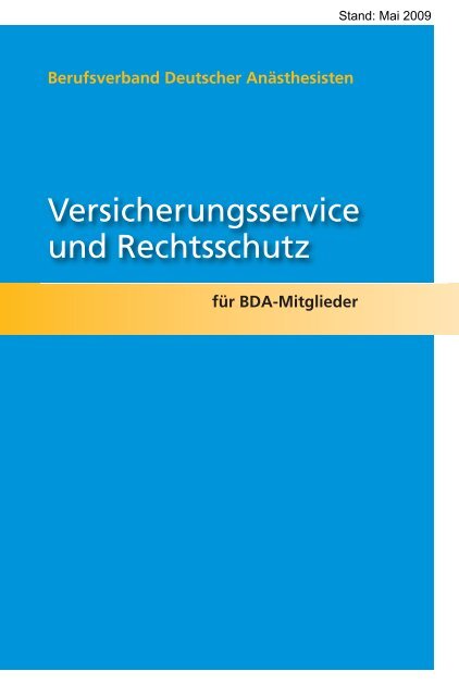 Versicherungsbroschüre Mai 2009 (PDF) - BDA
