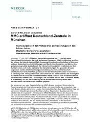 MMC eröffnet Deutschland-Zentrale in München - Oliver Wyman