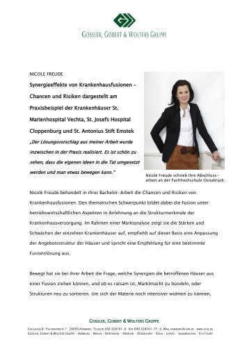 Portrait Nicole Freude - Gossler, Gobert & Wolters Gruppe