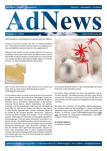 aktuell | informativ | fundiert Ausgabe IV | 2012 ... - Advertum Gruppe