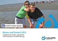 Reise-und Freizeitkatalog 2013 - Lebenshilfe Bremen e.V.