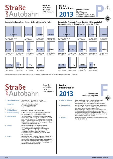 Mediadaten 2013 herunterladen - Straße und Autobahn