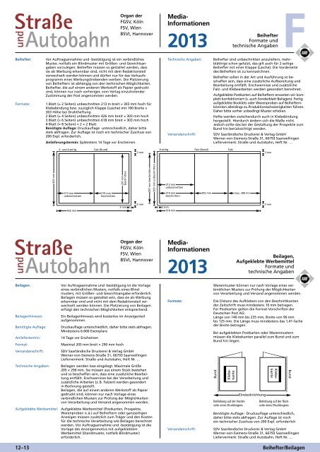 Mediadaten 2013 herunterladen - Straße und Autobahn