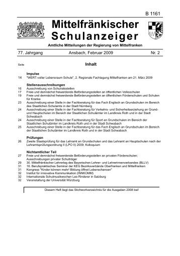 Mittelfränkischer Schulanzeiger - Regierung von Mittelfranken ...