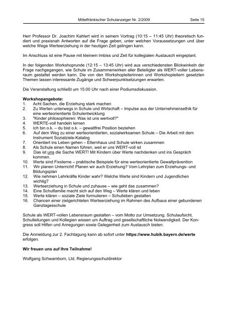 Mittelfränkischer Schulanzeiger - Regierung von Mittelfranken ...