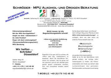 MPU Info-Broschüre A4.cdr - MPU Vorbereitung Schröder, Düsseldorf