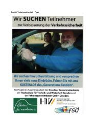 Projekt Verkehrssicherheit - Flyer