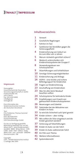 Kinder sichern im Auto – Ratschläge, Tipps, ISOFIX (PDF