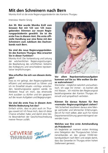 Schreiner Info - Verband Schreiner Thurgau VSSM
