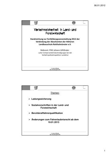 Verkehrssicherheit in Land - HLS Rotthalmünster