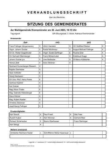 2003-06-30 - .PDF - Marktgemeinde Kremsmünster