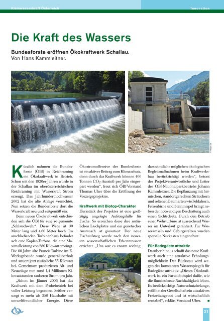 KWK0406 Kraftwerk 14 RZ.indd - Kleinwasserkraft Österreich