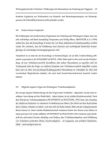 41 Velohelme – Erhebung des Tragverhaltens und der Traggründe