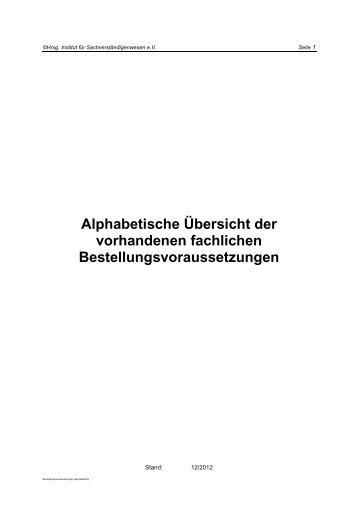 Ansehen - Institut für Sachverständigenwesen e.V.