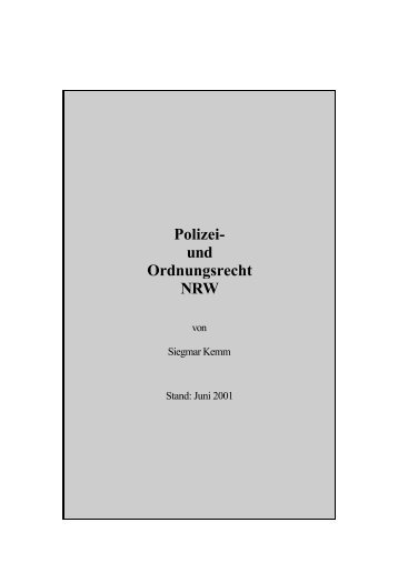 Polizei- und Ordnungsrecht NRW - go-jura