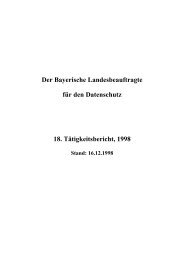 18. TB - Bayern - Datenschutzbeauftragter