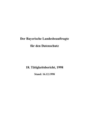 18. TB - Bayern - Datenschutzbeauftragter