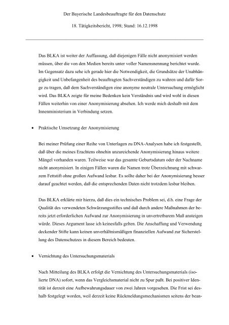 18. TB - Bayern - Datenschutzbeauftragter