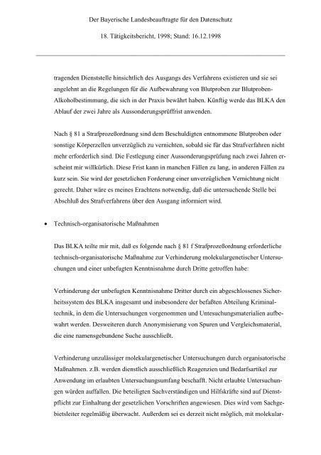 18. TB - Bayern - Datenschutzbeauftragter