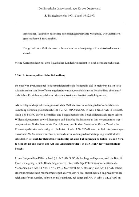 18. TB - Bayern - Datenschutzbeauftragter