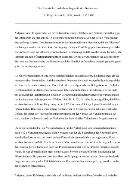 18. TB - Bayern - Datenschutzbeauftragter