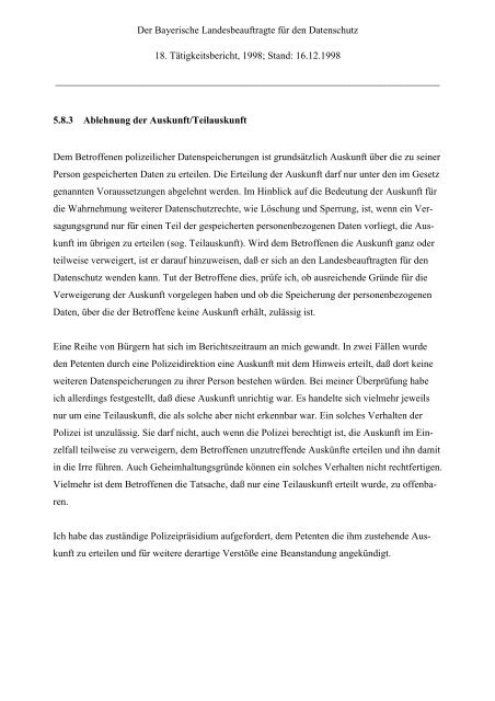 18. TB - Bayern - Datenschutzbeauftragter