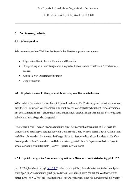 18. TB - Bayern - Datenschutzbeauftragter