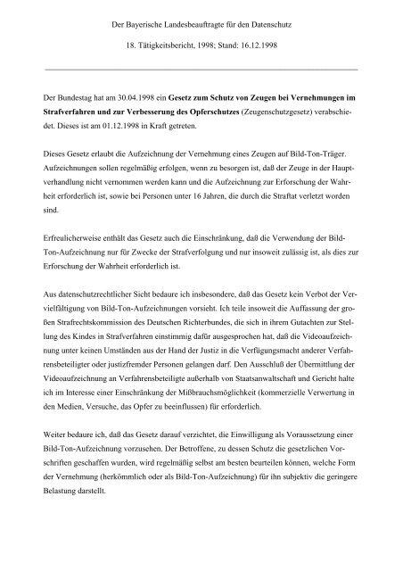 18. TB - Bayern - Datenschutzbeauftragter