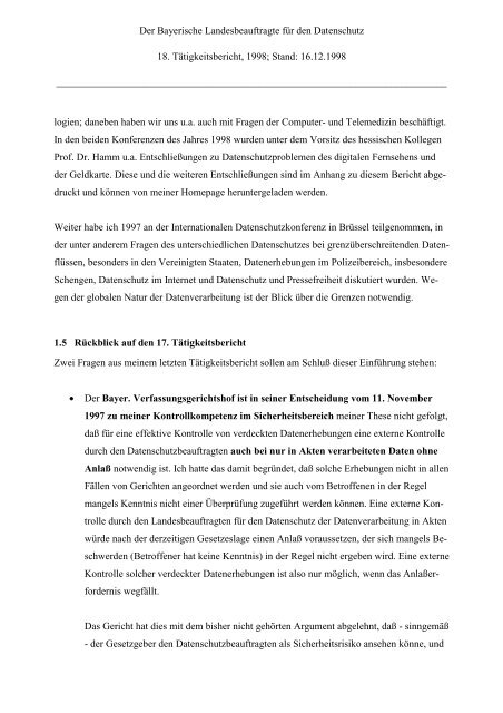 18. TB - Bayern - Datenschutzbeauftragter