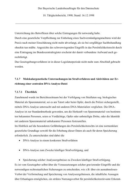 18. TB - Bayern - Datenschutzbeauftragter