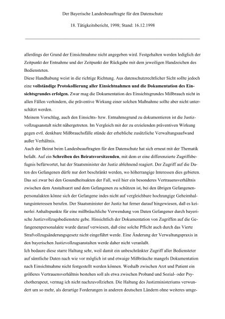 18. TB - Bayern - Datenschutzbeauftragter