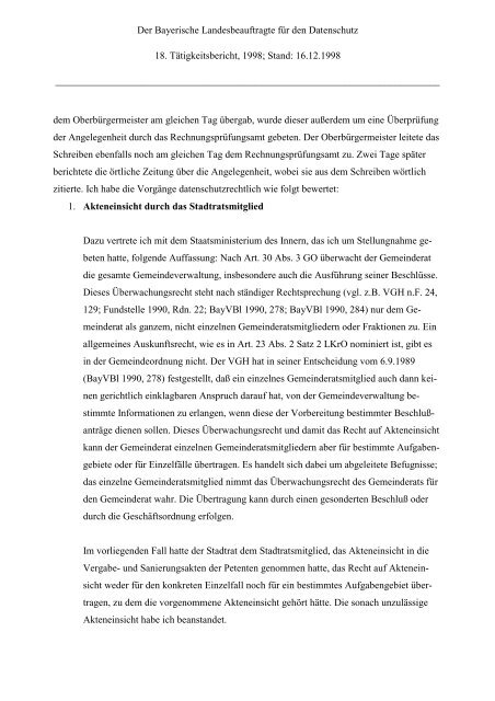 18. TB - Bayern - Datenschutzbeauftragter