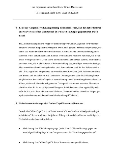 18. TB - Bayern - Datenschutzbeauftragter