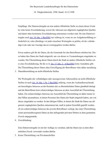 18. TB - Bayern - Datenschutzbeauftragter