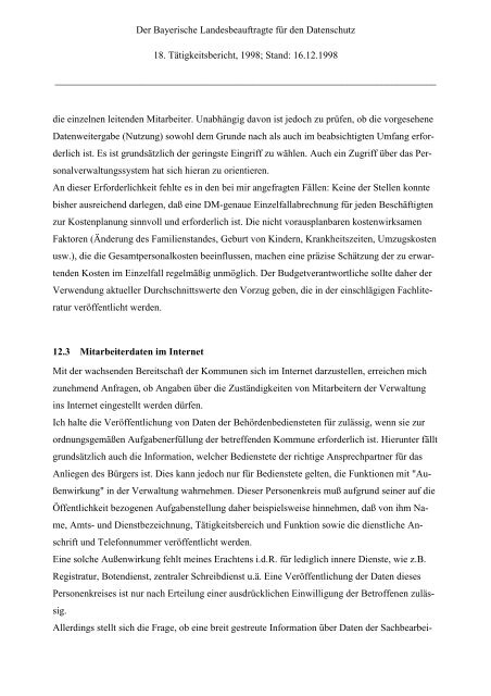 18. TB - Bayern - Datenschutzbeauftragter