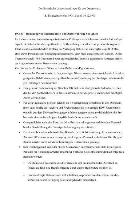 18. TB - Bayern - Datenschutzbeauftragter