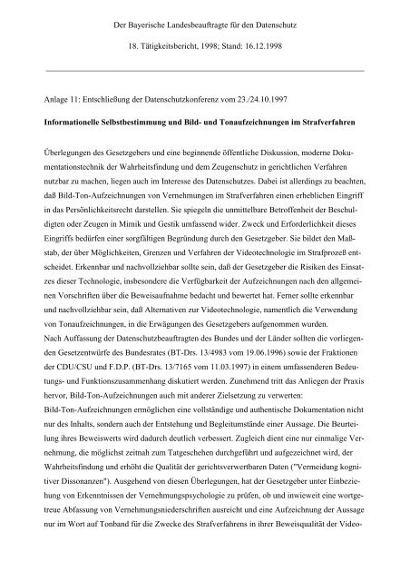 18. TB - Bayern - Datenschutzbeauftragter