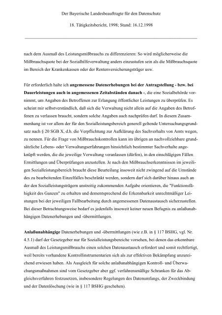 18. TB - Bayern - Datenschutzbeauftragter