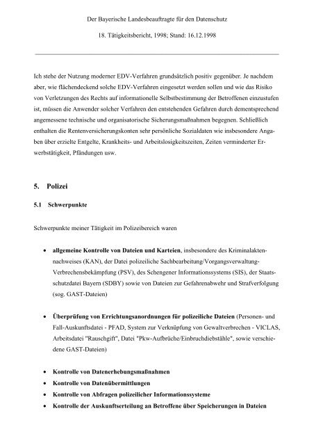 18. TB - Bayern - Datenschutzbeauftragter