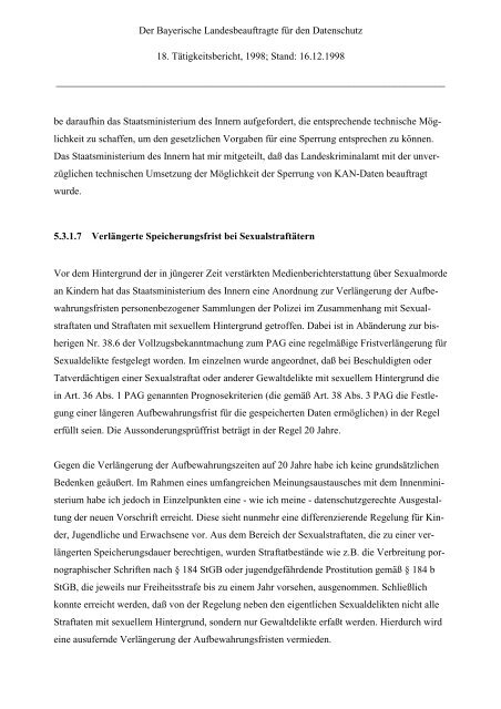 18. TB - Bayern - Datenschutzbeauftragter