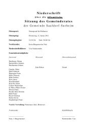 Niederschrift Sitzung des Gemeinderates - Gemeinde Saaldorf ...