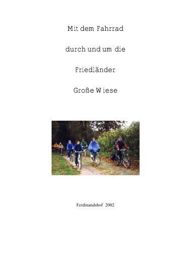 Mit dem Fahrrad durch und um die Friedländer ... - Ferdinandshof