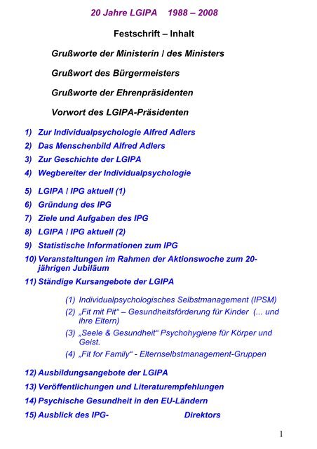 20 Jahre LGIPA 1988 – 2008 - Lëtzebuerger Gesellschaft fir ...