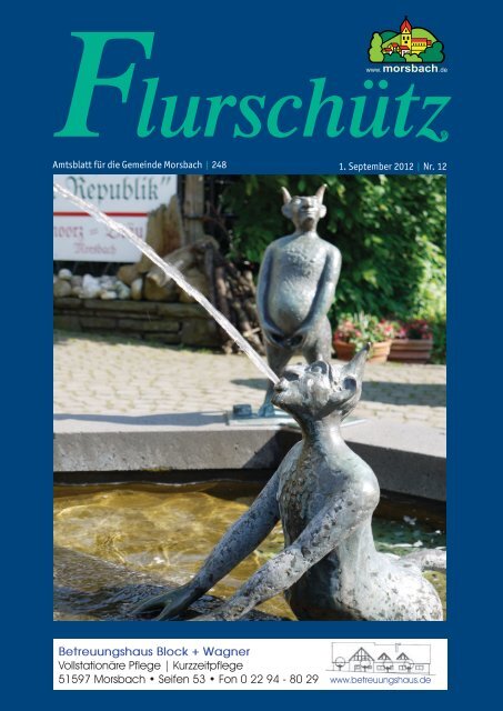 Amtsblatt für die Gemeinde Morsbach | 248 1. September 2012 | Nr. 12